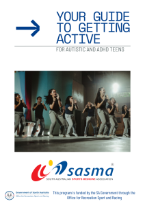 Booklet with heading, Your guide to getting active and a photo of teenagers dancing in a studio